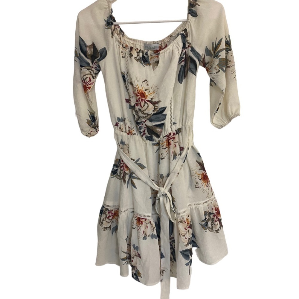 𝅺IVORY Off Shoulder Floral Dress NWT